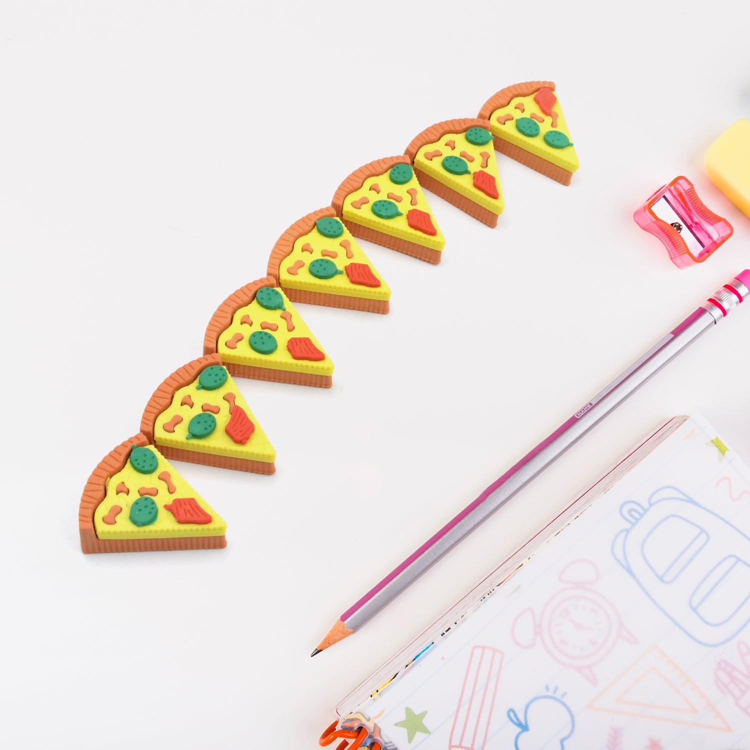 4347 3D Pizza Slices Kids Favourite Food Eraser, Pizza 7 slice eraser for kids Adults fast food lover Stationary Kit Fancy & Stylish Colorful Erasers, for Return Gift, Birthday Party, School Prize 4347 3D Pizza Slices Kids Favourite Food Eraser, Pizza 7 slice eraser for kids Adults fast food lover Stationary Kit Fancy & Stylish Colorful Erasers, for Return Gift, Birthday Party, School Prize